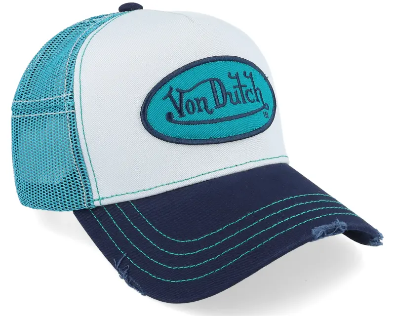 Von Dutch Oval Patch Blue/White A-Frame Trucker online