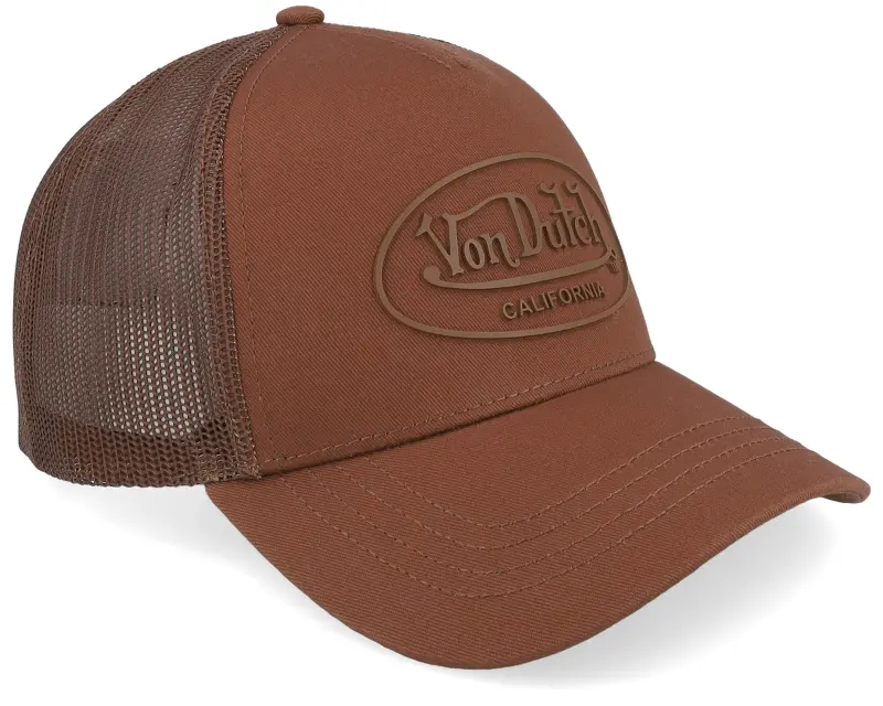 Von Dutch Oval Patch Brown A-Frame Trucker online