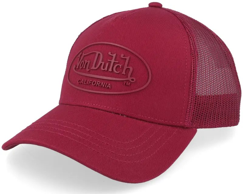 Von Dutch Oval Patch Burgundy A-Frame Trucker online