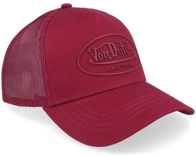 Von Dutch Oval Patch Burgundy A-Frame Trucker online