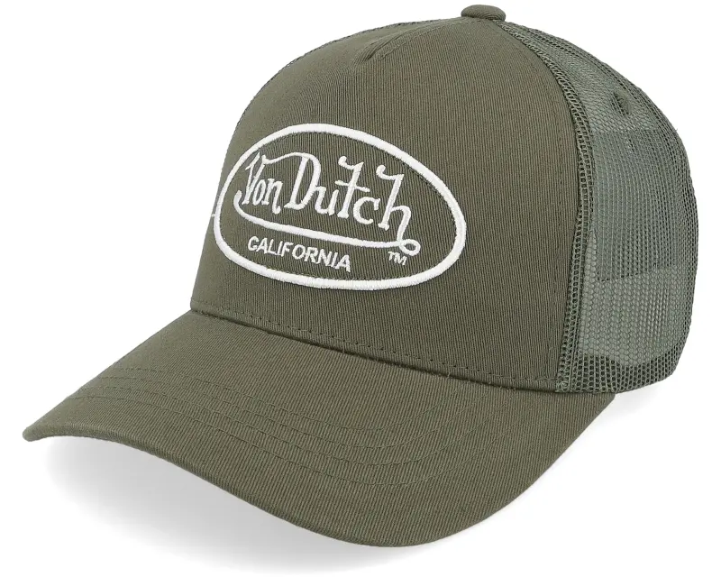 Von Dutch Oval Patch Dark Green Trucker online