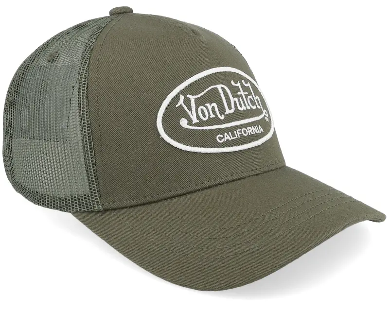 Von Dutch Oval Patch Dark Green Trucker online