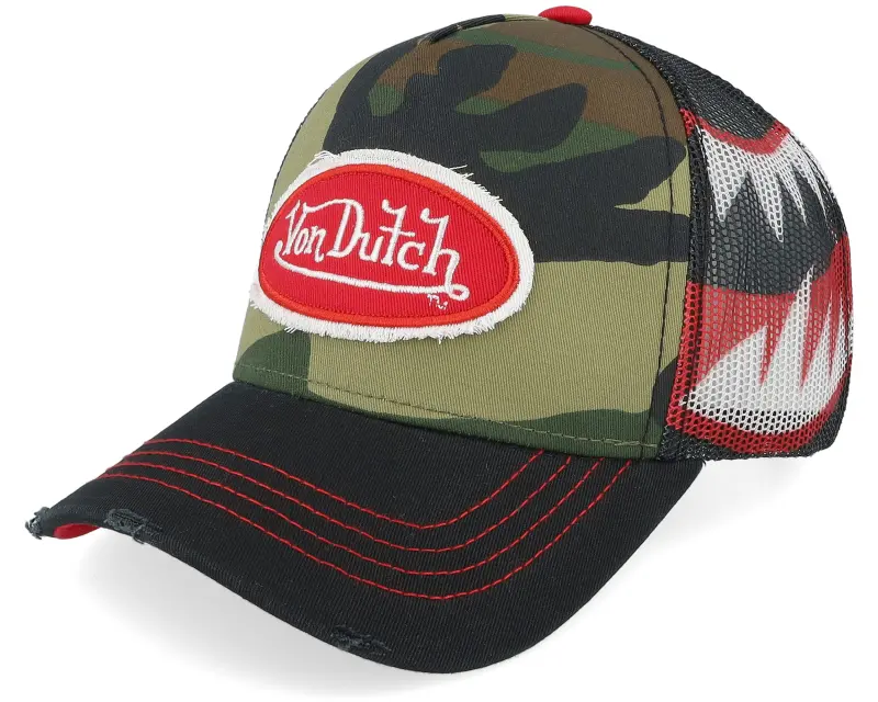 Von Dutch Oval Patch Multicolor/Camoflauge/Black A-Frame Trucker online