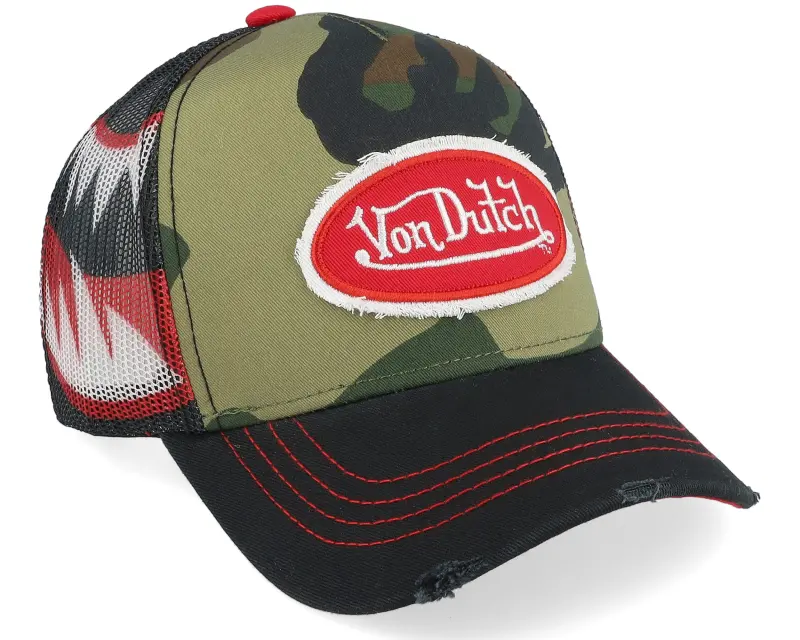 Von Dutch Oval Patch Multicolor/Camoflauge/Black A-Frame Trucker online