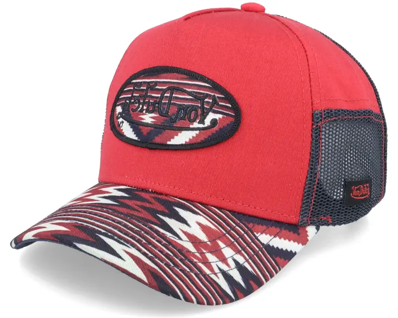 Von Dutch Oval Patch Print Red/Black Trucker online