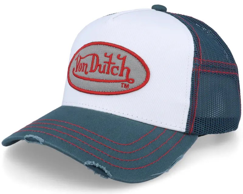 Von Dutch Oval Patch Sum Con White/Teal Trucker online