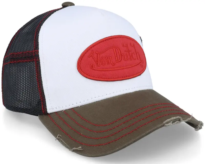 Von Dutch Oval Patch Sum Man White/Brown/Black Trucker online