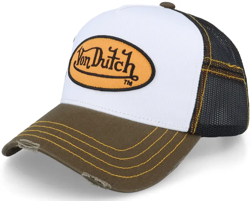 Von Dutch Oval Patch Sum White/Black/Olive/Yellow Trucker online