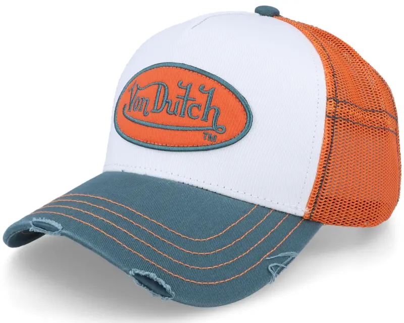 Von Dutch Oval Patch Sum White/Orange/Teal Trucker online
