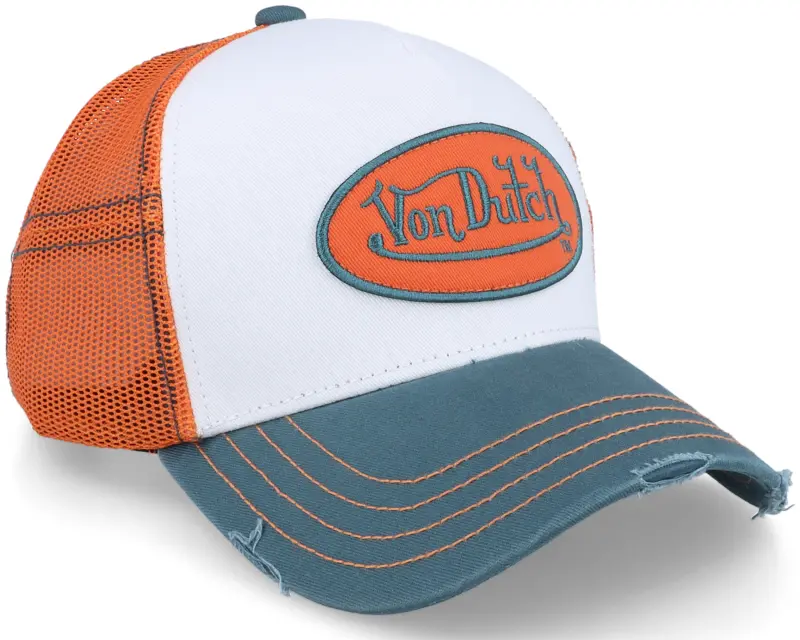 Von Dutch Oval Patch Sum White/Orange/Teal Trucker online