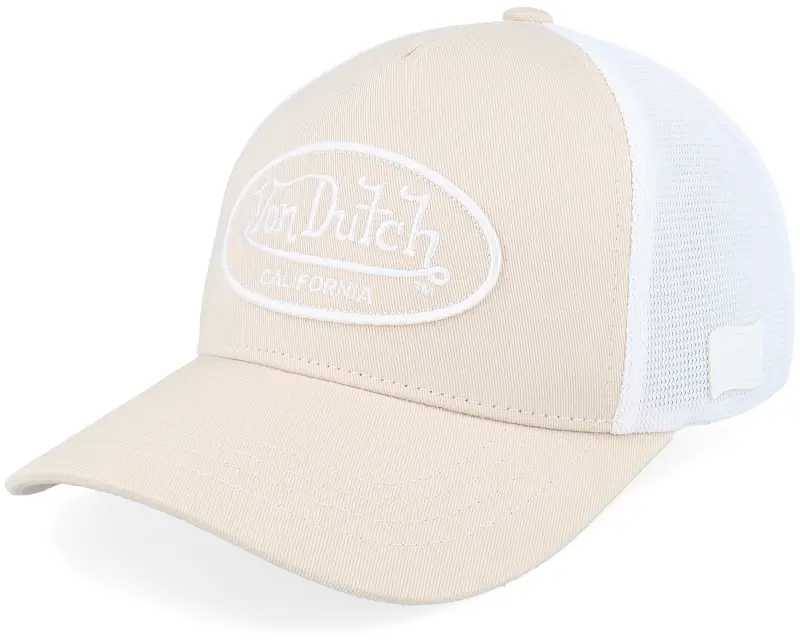 Von Dutch Oval Patch White/Beige A-Frame Trucker online