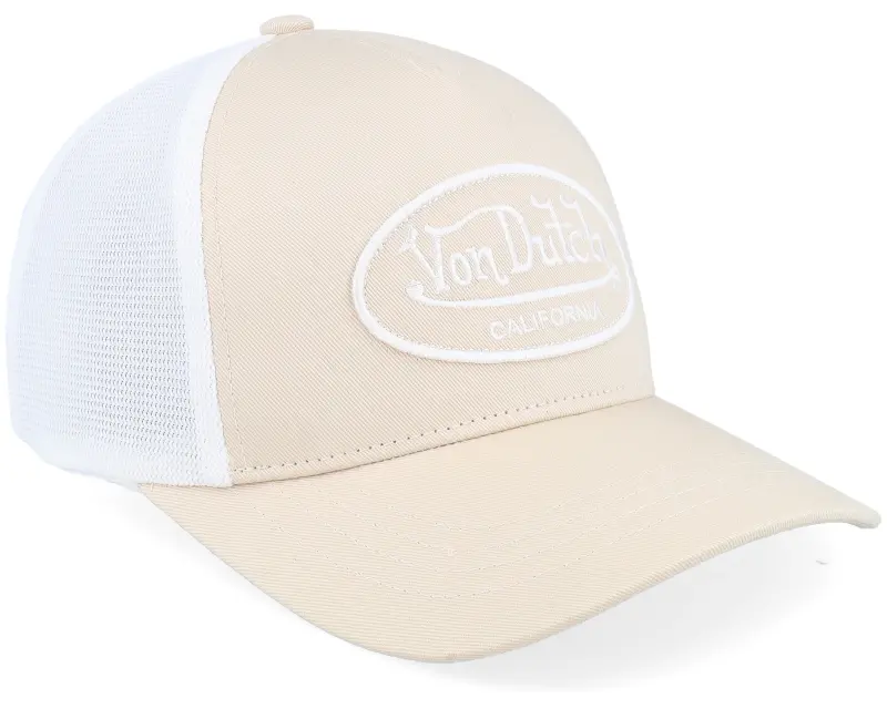Von Dutch Oval Patch White/Beige A-Frame Trucker online