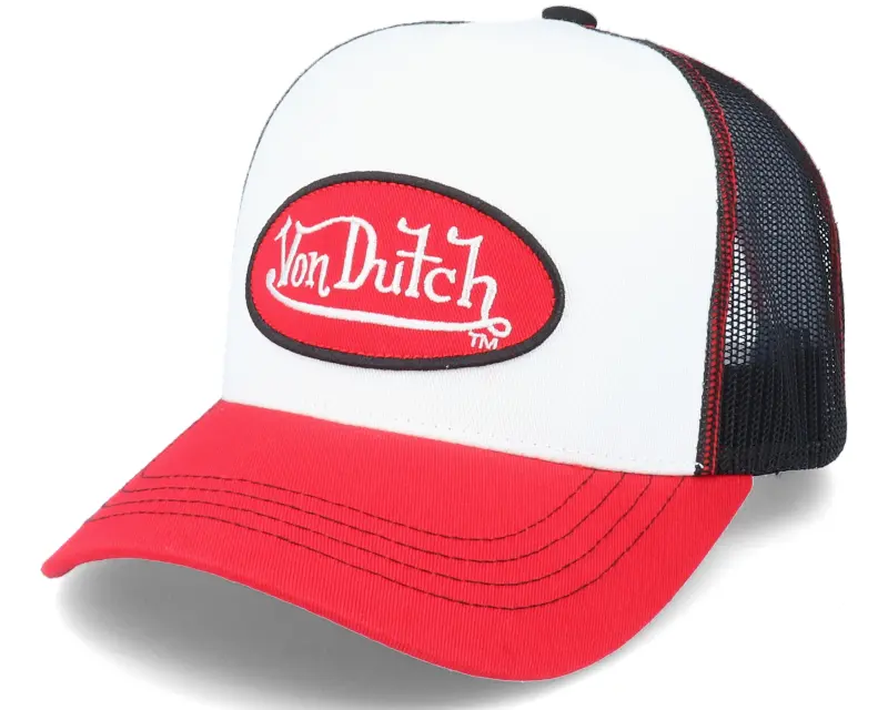 Von Dutch Oval Patch White/Black/Red Trucker online