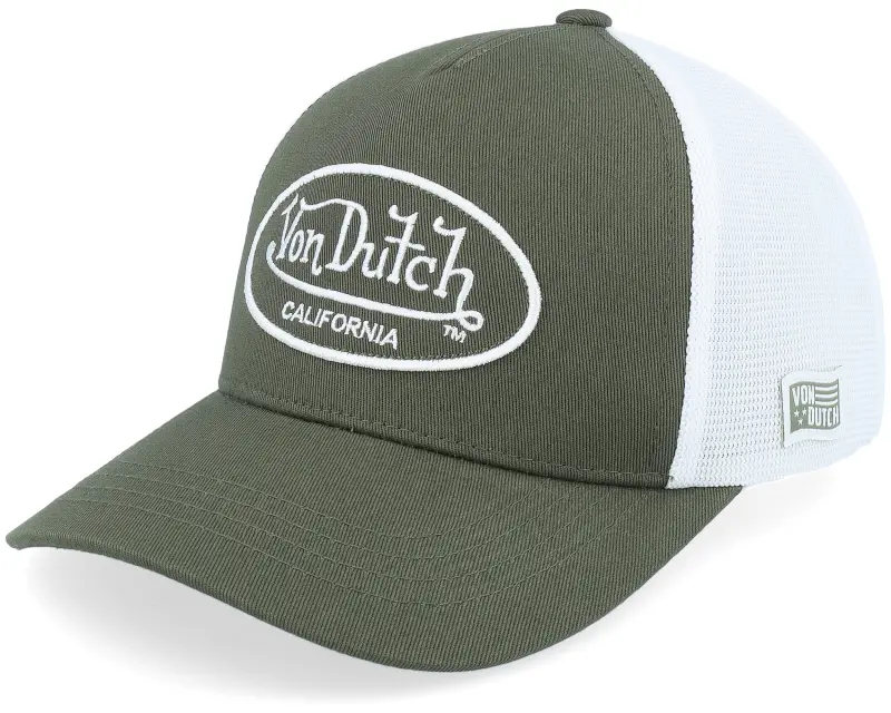 Von Dutch Oval Patch White/Dark Green A-Frame Trucker online