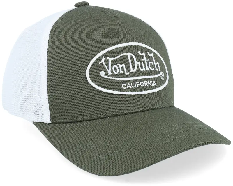 Von Dutch Oval Patch White/Dark Green A-Frame Trucker online