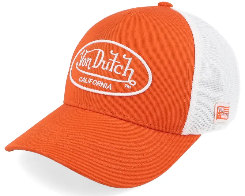 Von Dutch Oval Patch White/Orange A-Frame Trucker online