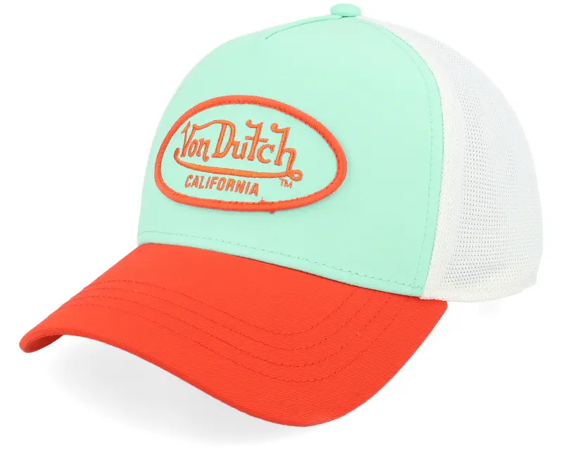 Von Dutch Oval Patch White/Turqouise/Red A-Frame Trucker online