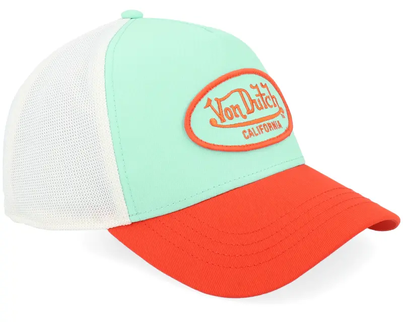 Von Dutch Oval Patch White/Turqouise/Red A-Frame Trucker online