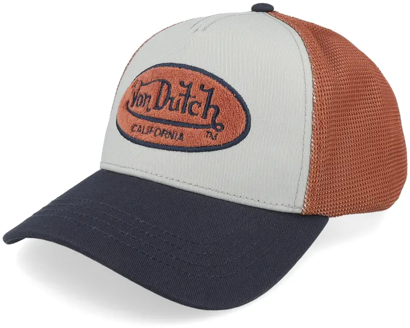 Von Dutch Oval Terry Patch Brown/White/Black A-Frame Trucker online