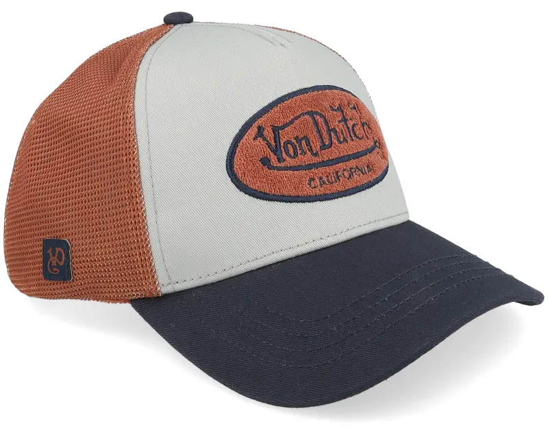 Von Dutch Oval Terry Patch Brown/White/Black A-Frame Trucker online