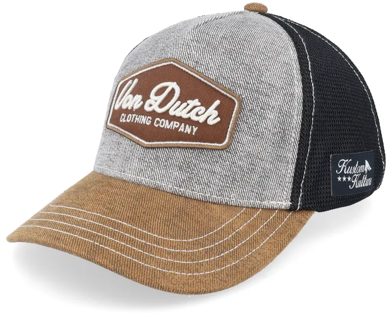 Von Dutch Patch Black/Grey/Brown A-Frame Trucker online