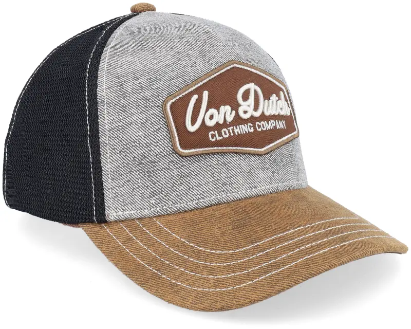 Von Dutch Patch Black/Grey/Brown A-Frame Trucker online