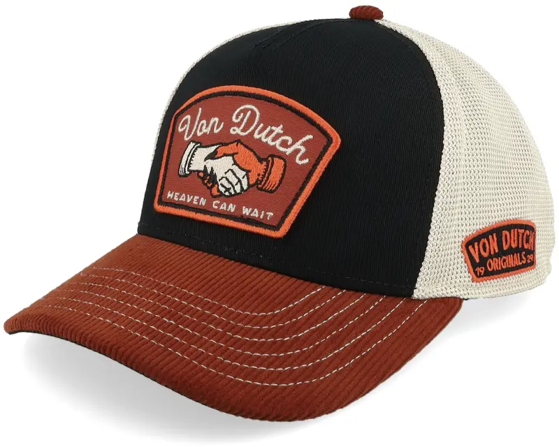 Von Dutch Patch Velour Black/White/Red A-Frame Trucker online