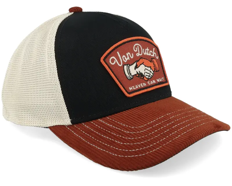 Von Dutch Patch Velour Black/White/Red A-Frame Trucker online
