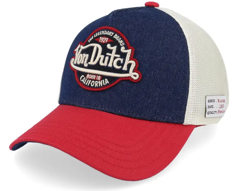 Von Dutch Patch White/Navy/Red A-Frame Trucker online