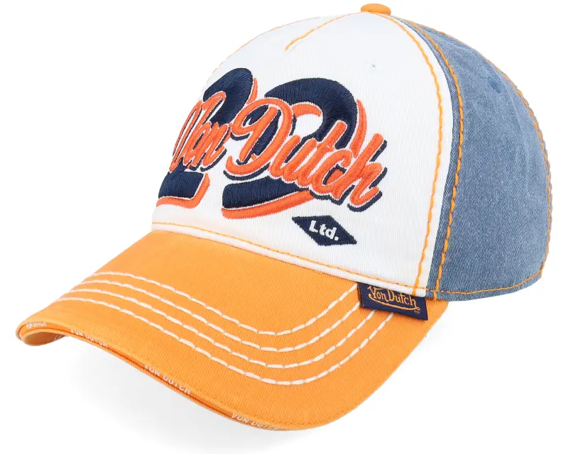 Von Dutch Retro Embroidery Blue/White/Orange Dad Cap online