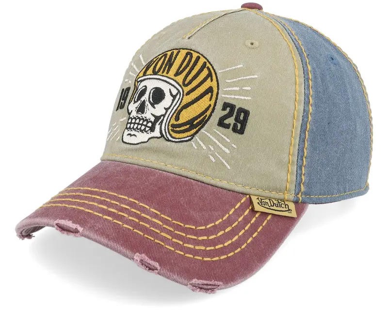 Von Dutch Retro Patch Blue/Green/Burgundy Dad Cap online
