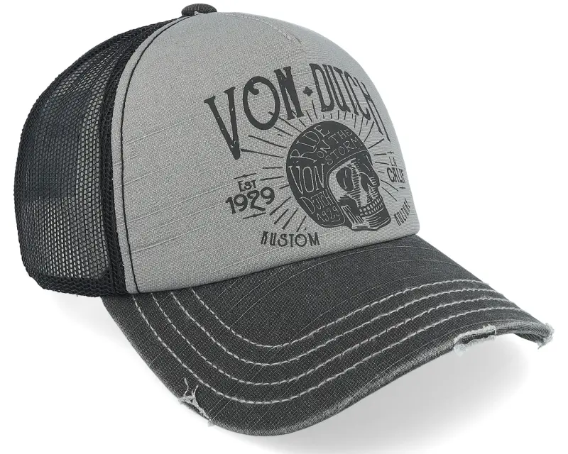 Von Dutch Ride on the Storm Skull Charcoal Trucker online