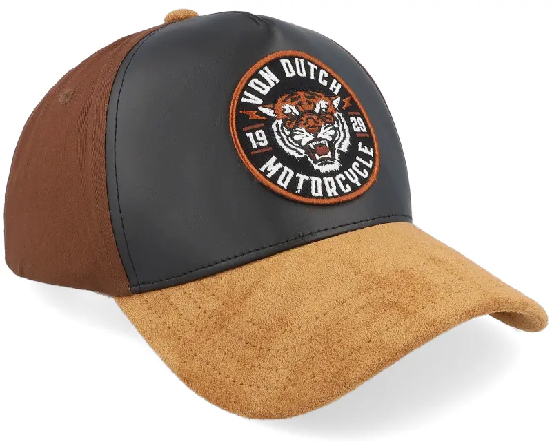 Von Dutch Round Patch Baseball Cap Black/Brown A-Frame Trucker online