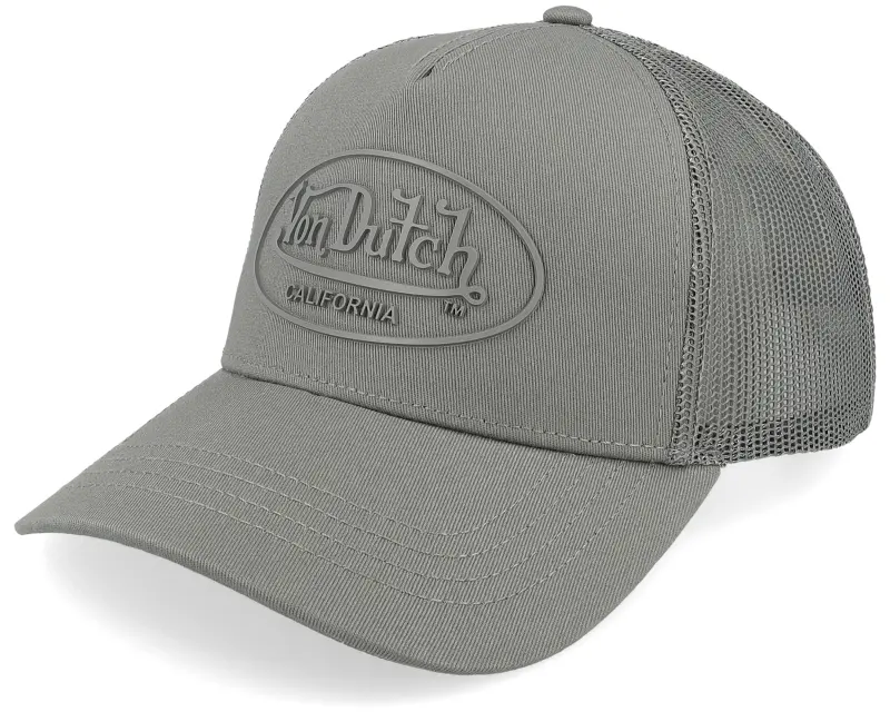 Von Dutch Rubber Logo Grey A-Frame Trucker online