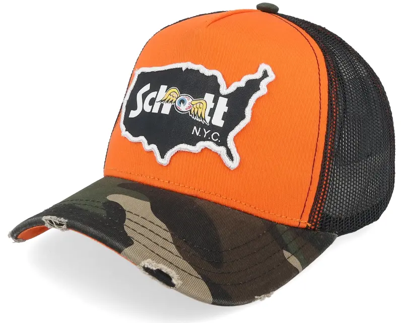 Von Dutch Schott Multi Patches Black/Red/Camouflage A-Frame Trucker online