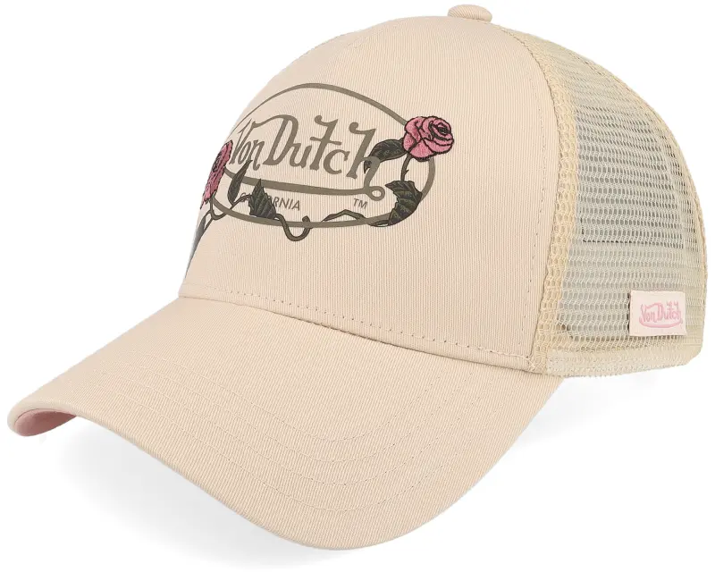 Von Dutch Screen Print Khaki/Pink Trucker online