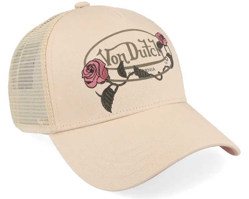 Von Dutch Screen Print Khaki/Pink Trucker online