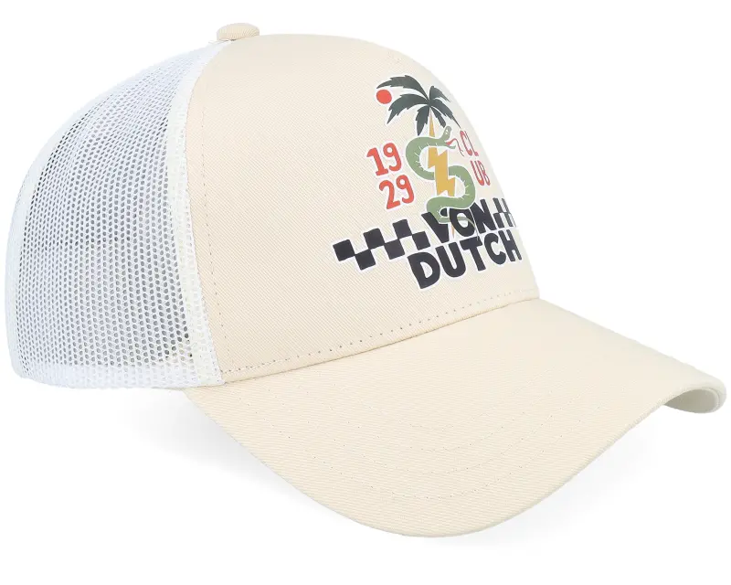Von Dutch Screen Print White/Beige A-Frame Trucker online