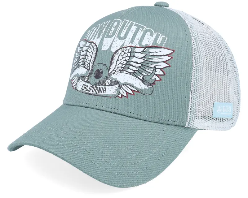 Von Dutch Screen Print White/Green A-Frame Trucker online