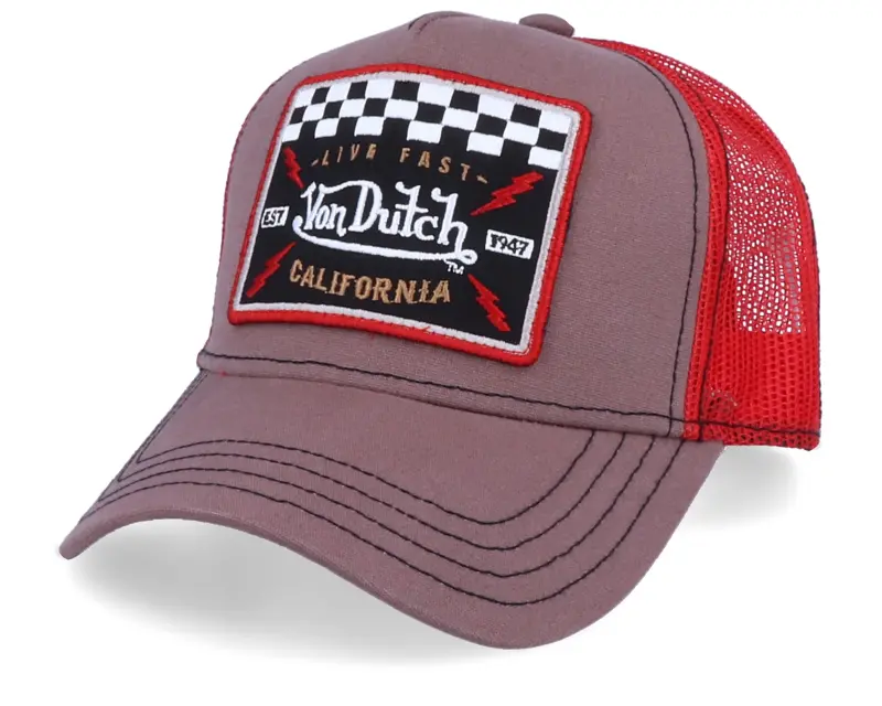 Von Dutch Square Patch Brown/red Trucker online