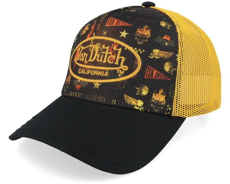 Von Dutch Sublimatino Black/Yellow A-Frame Trucker online