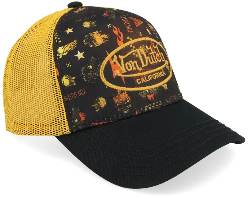 Von Dutch Sublimatino Black/Yellow A-Frame Trucker online