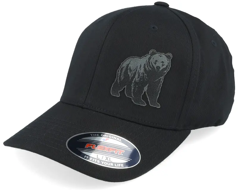Wild Spirit Bear Engraved Wooly Combed Black Flexfit online