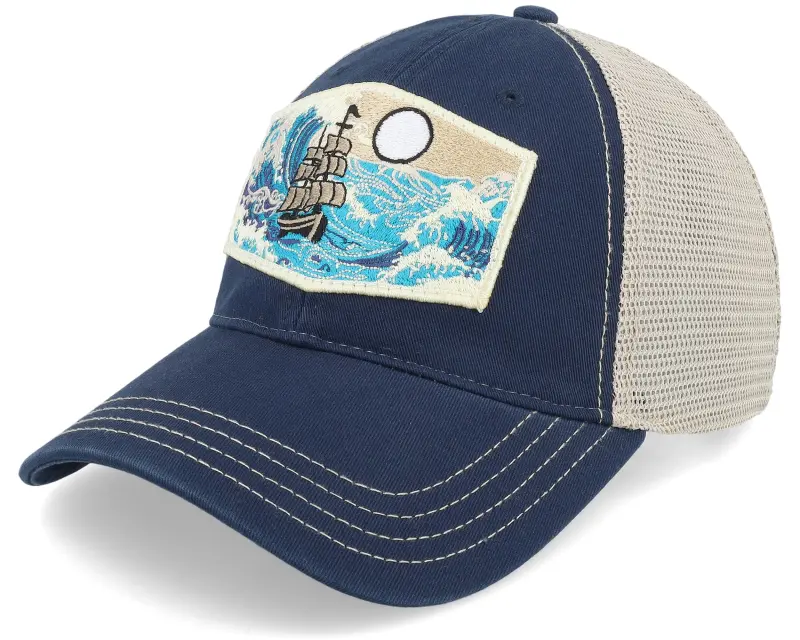 Wild Spirit Big Boat & Waves Patch 111 Split Navy/Khaki Trucker online