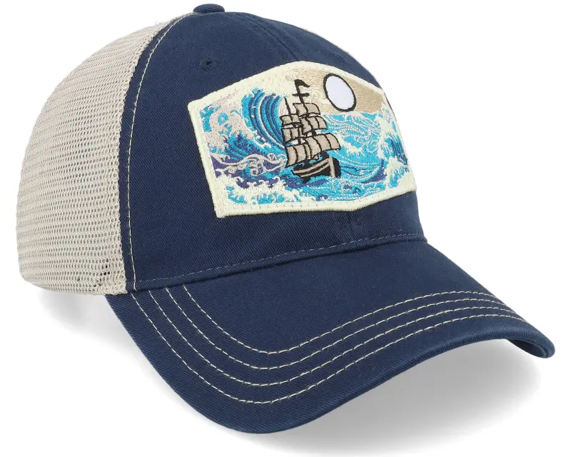 Wild Spirit Big Boat & Waves Patch 111 Split Navy/Khaki Trucker online
