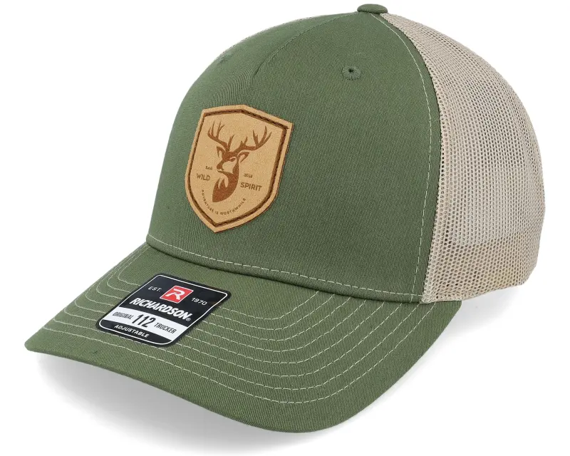 Wild Spirit Deer Shield Patch 112fp Split Army Olive/Tan Trucker online