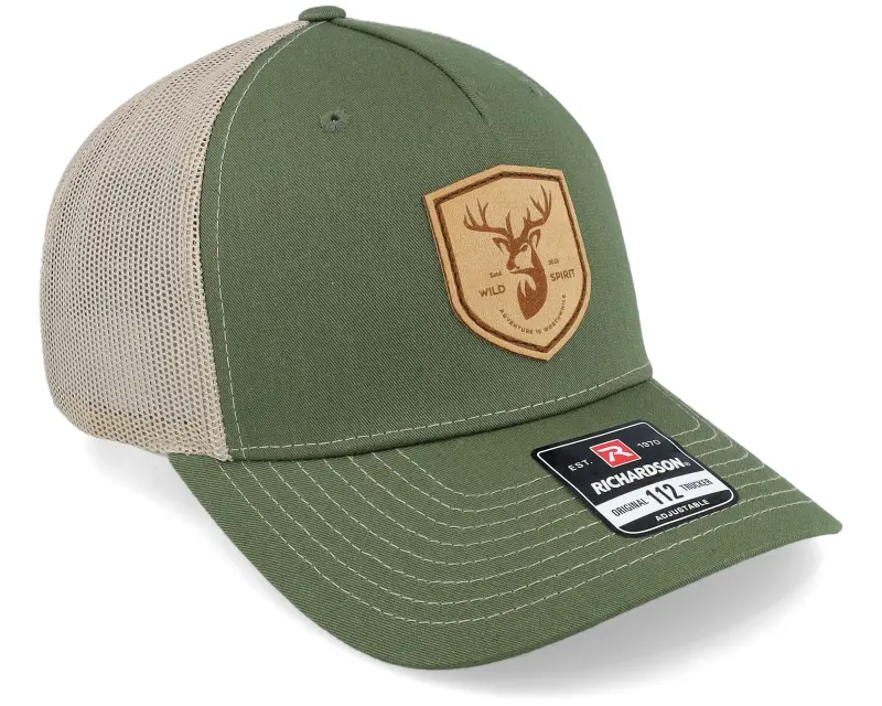 Wild Spirit Deer Shield Patch 112fp Split Army Olive/Tan Trucker online