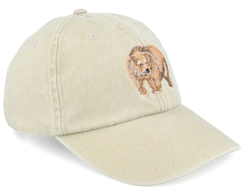 Wild Spirit Grizzly Bear Embroidery Khaki Dad Cap online