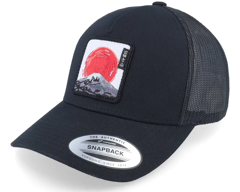 Wild Spirit Mount Fuji Sunset Retro Black A-frame Trucker online