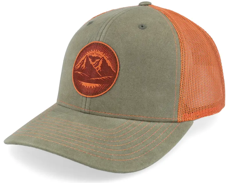 Wild Spirit Mountain And Eagle Orange Patch Loden/Terracotta Trucker online